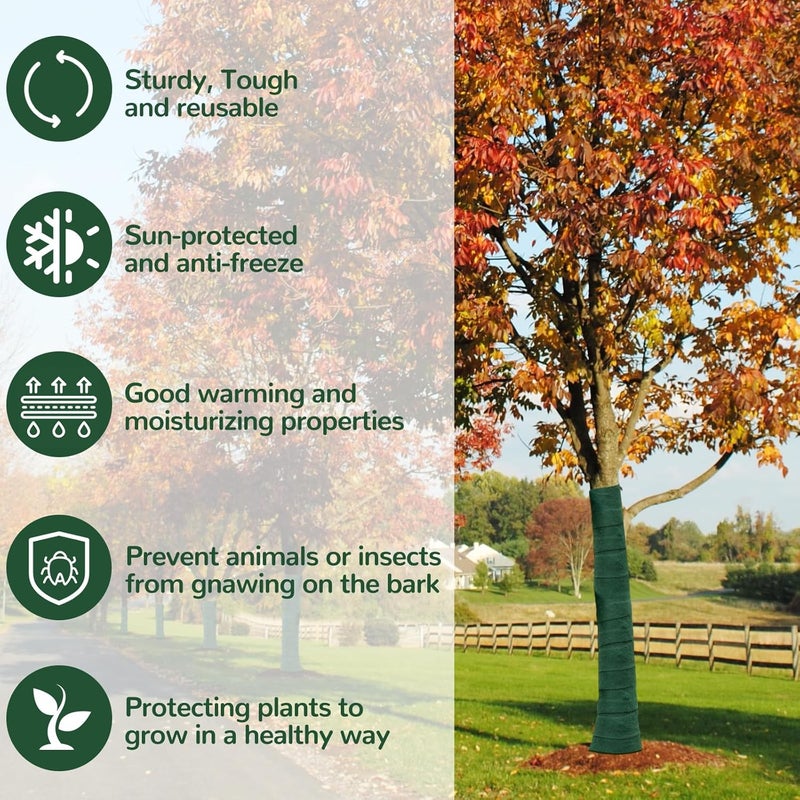 Riare Tree Wraps to Protect Bark for Winter- 65 Feet Cold-Proof Tree Trunk Guard Wrap Protection for Damaged Bark, Tree Protectors from Deer Animals, Frost, Freeze - Image 3